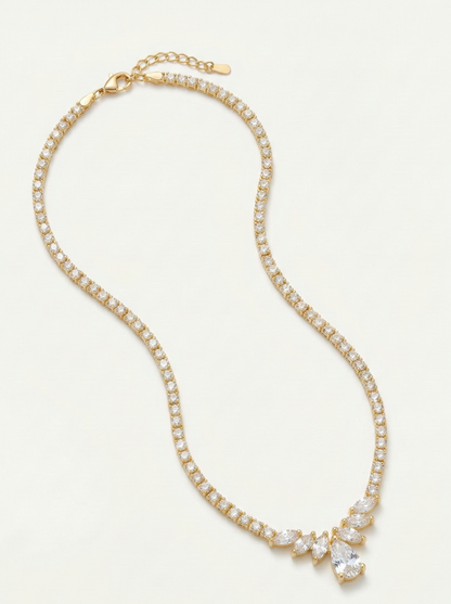 Markiz Taşlı Damla Kolye