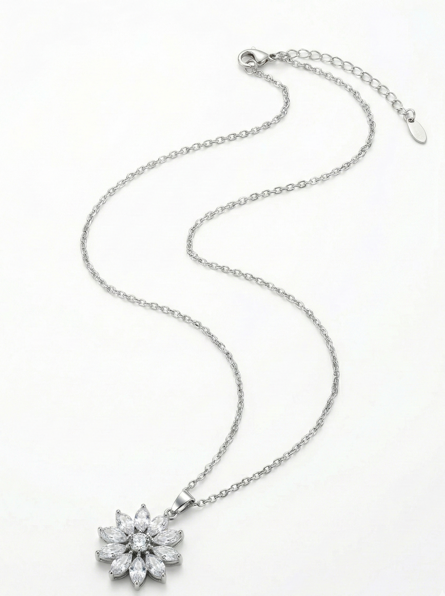 Papatya Model Taşlı Kolye